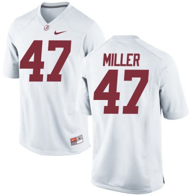 Women's Alabama Crimson Tide #47 Christian Miller White Game NCAA College Football Jersey 2403JQNG5